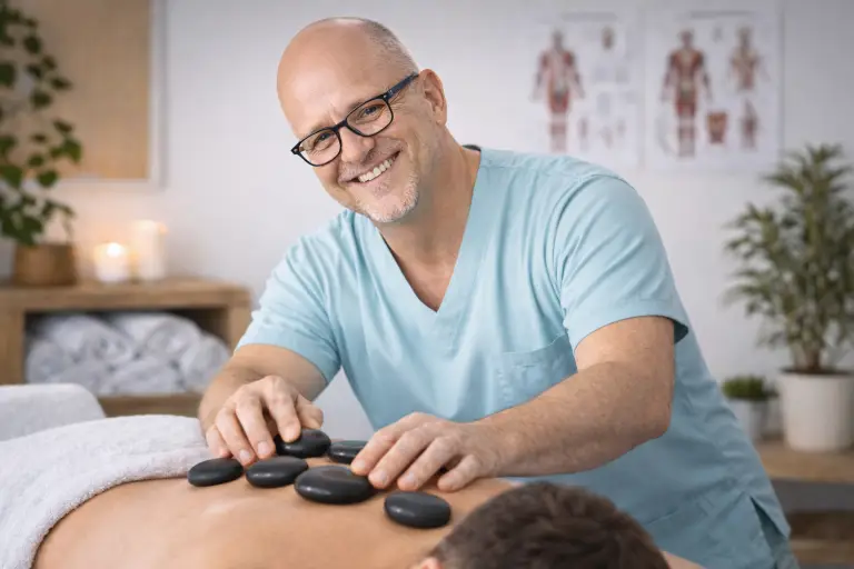 Hotstone massage med Peter på Stenhuggervej